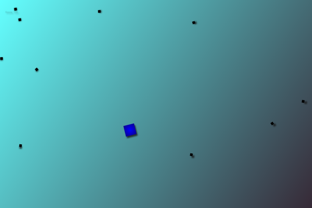 The Windows 8-era Dodge game, with a rotating blue square, moving blocks, and a shaded canvas background.