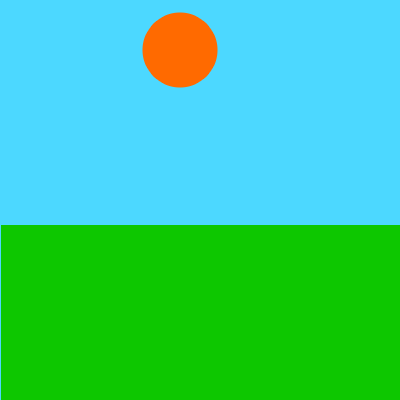 Rebecca's bouncing ball and its grassy background in Game Lab.