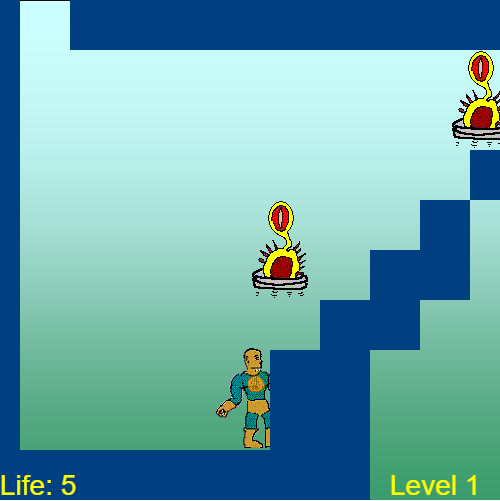 PennyPitch running in HTML canvas, with the original character artwork, enemies, and platform map